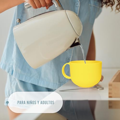 Miniatura 7 de Mypicompany. Set De 6 Tazas Desayuno Grandes De Plástico -Libre De Bpa-. Tazas Grandes Desayuno Xxl De 600ml En Colores Vivos. 6, Vivos