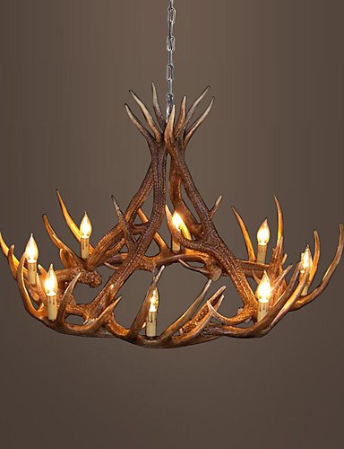 Illuminazione jiaily vintage lampadario di corna di illuminazione attrezzatura industriale Paese 8-luci adatta per soggiorno sala da pranzo Facile installazione, 220-240V