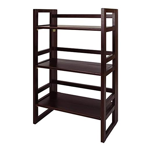 Versatile 3-Shelf Folding Bookcase