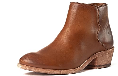 Frye Carson Piping Booties for Women Made from Soft Full-Grain Leather with Signature Western-Inspired Piping Detail and Supple Leather Lining – 4” Shaft Height