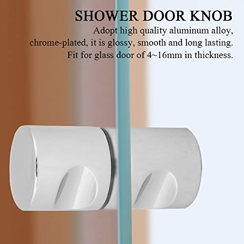 Nimoa Shower Door Knob, Aluminum Alloy Chrome-Plated Pull Handle Knob for Home Bathroom Shower Glass Door Hardware(#3) - Image 2