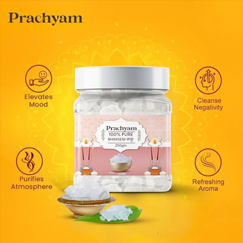 Image of 100% Pure Bhimseni Camphor Flakes 250g Jar | Zero Residue Natural Kapoor for Puja, Havan, Aromatherapy & Air Purification | Authentic Desi Kapur