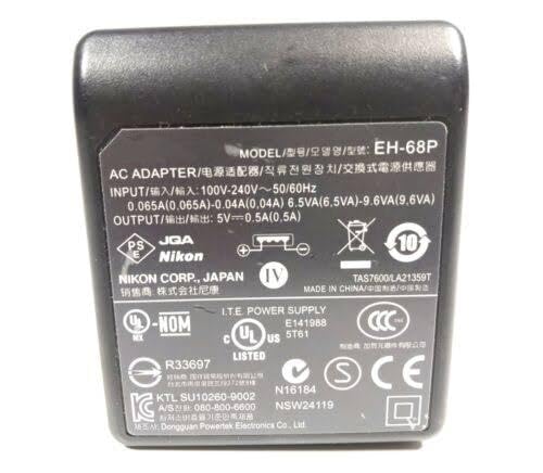 Image of Charger EH-68P & UC-E6 Cable Combo Compitable for Coolpix Camera S3000 S4000 S6000 S640 S70 S80 S8000 S8100 P100 Camera Chargers