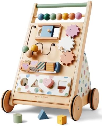 Tiny Land Andador de madera, juego de andador para bebé, andador ...