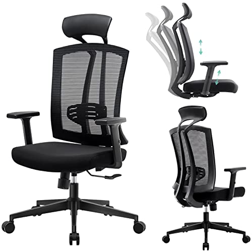 Rongbuk Home Office Chair Ergonomic Desk Chair Breathable Mesh Computer Chair With Lumbar Support Armrest Executive Rolling Swivel Adjustable Task Chair For Home Office Gaming, Black #TOP3