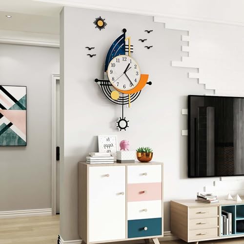 Horloge murale moderne bateau pour salon design et chambre d'enfant - 4