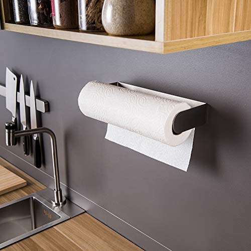 Zunto Paper Towel Holder Under Cabinet - Adhsive Paper Towel Rack (No Drilling), Stainless Steel Rustproof, Easy Tear #TOP3