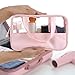 Meyeyaia 9 Pcs Pink Translucent Make up Bag, Bulk Clear Waterproof Makeup Bags with Zipper and Handle, Portable PVC Toiletry Bags Pouch for Women Travel Essentials Organizer