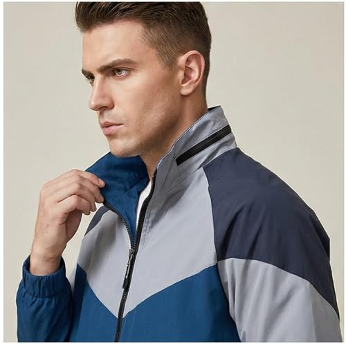Image of Men's Fashionable Durable Windproof Nylon Jacket | Full Sleeves & Stylish Zipper Function Jacket For Sport, Casual Outings | Cold Weather