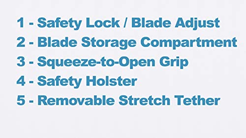 Faca cortador de caixa COSCO com lâmina blindada, preto/azul (091524)