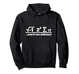 AZSTEEL I Eight Sum Pi | I Ate Some Pie and It was Delicious Pullover Hoodie | Black Novelty Unisex Lightweight Pullover Hoodie