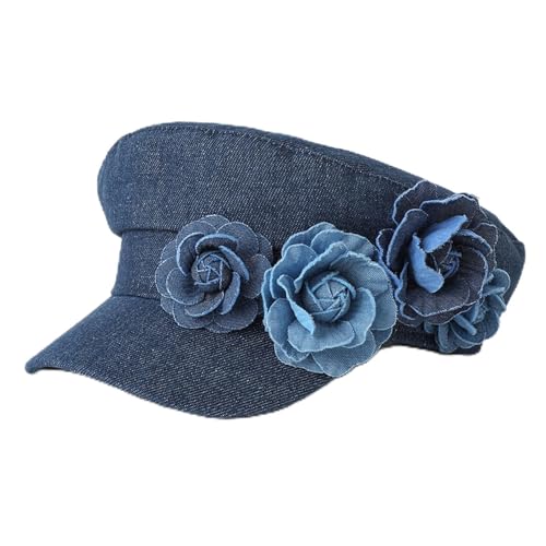 Béret en jean pour femme casquette militaire bleu marine taille unique
