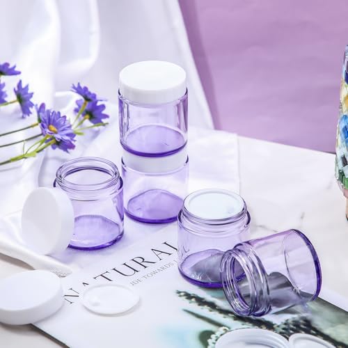 Image of Norme 48 Pcs 4 oz Glass Jars with Lids Cosmetic Jars, Light Purple