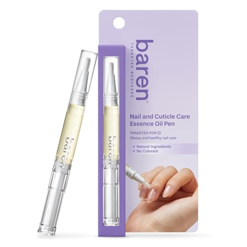 Baren Nail & Cuticle Oil Repair Essence Pen | Easy Pen Type | Strengthener for Damaged Nails | Korean Celebrity Nail Care Secret | Nail Growth Treatment with JoJoba Oil, Almond Oil, Vitamin E