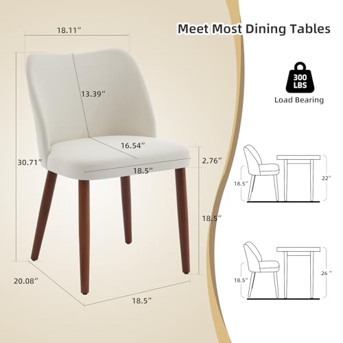 GarveeHome Wooden Dining Chair Set of 4 Upholstered Fabric Dining Chair - Image 2