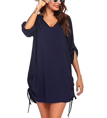 Cache-maillot col en V fluide et léger pour une silhouette sublimée à la plage