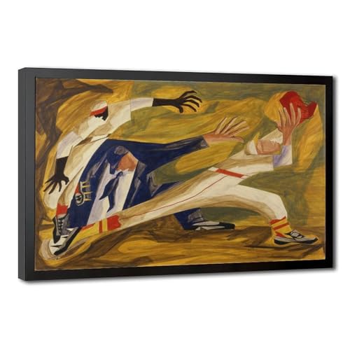Toile Jacob Lawrence The Long Stretch 30,5x45,7 cm avec cadre à suspendre