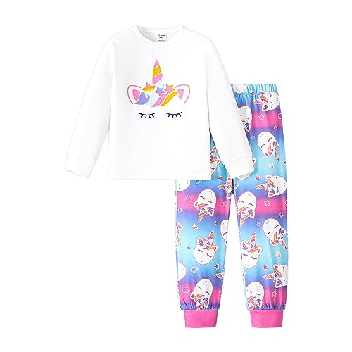 PATPAT Toddler Kids Girls Pajama Sets Unicorn PJs 2 Piece Long Sleeve Sleepwear 3-12 Years