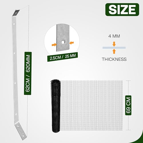 Misc Home Cat Proof Fence Anti-Climb Barrier – Secure Outdoor Catio Enclosure Kit, Weatherproof Garden Mesh Fencing for Cat Safety & Protection (25 Meter Kit)