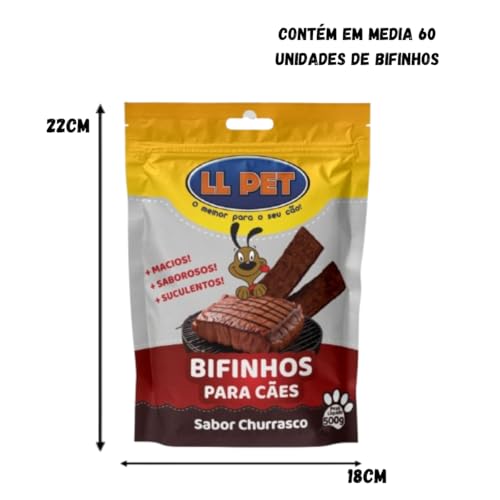 Bifinho Petisco Para Cães Sabor Churrasco 500g