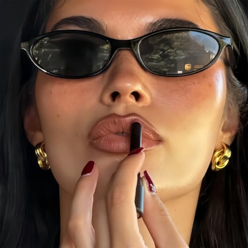 Image of GUVIVI Retro Oval Sunglasses for Women 90s Cat Eye Shades UV protection | 2026 Chic Sunnies Y2K Lightweight Trendy Narrow Sun Glasses Vacation Travel Beach Outfits Must Haves