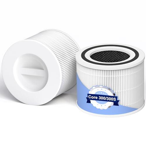 Image of Core 300 Replacement Filter for LEVOIT Core 300-P, Core 300S, Core 300, Core 300-RF, Core 300-RAC Air Purifier, 3-in-1 H13 True HEPA Filter Replacement, 2 Pack, White