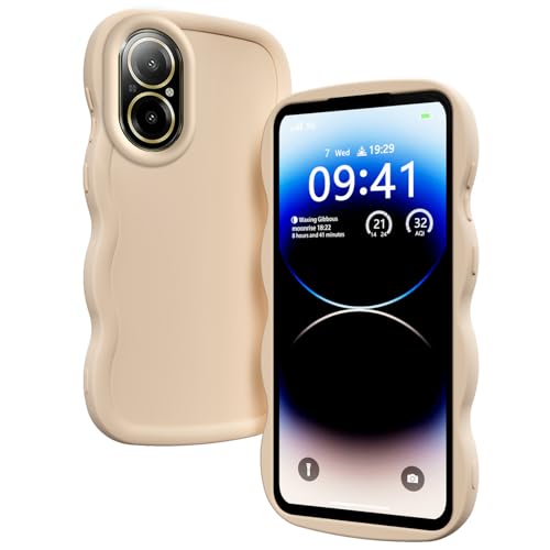 PanXCase Funda para Realme C67 4G - Funda Silicona Diseño Olas Bonito, Delgado Suave Ligera Mujeres Chicas Antigolpes Anti-rayaduras Capa (Blanco)
