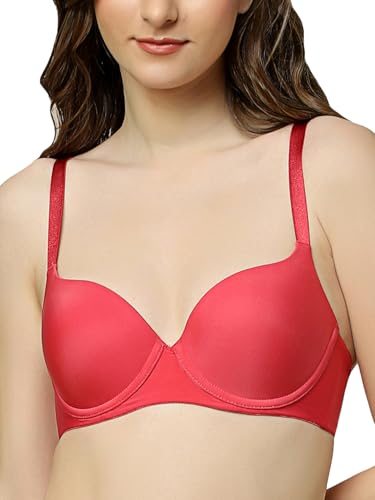 Image of Triumph T-Shirt Bra For Women Wired Padded Body Make-Up Series Seamless Everyday Lingerie Lycra Xtra Fine Breathable Fabric Second-Skin Smooth 3 /4 Cup Support Invisible Underwire Pack Of 1