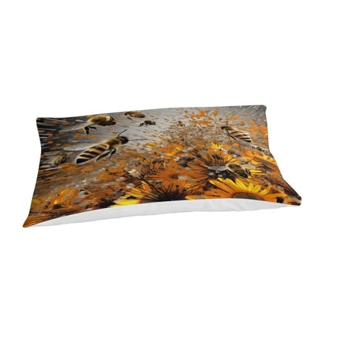 Housse de couette imprimé chrysanthème 3D microfibre avec zip 135x200 cm