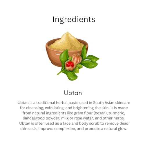 Image of Khadi Ubtan Face Mask 100g | For Breakouts, Tanning & Glowing Skin | With Turmeric, Besan, Rose Water & Sandalwood Powder | Removes Dirt & Impurities | For Men & Women