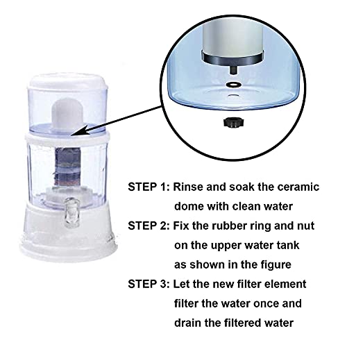 Huining 2Pcs Ceramic Dome Replacement Filter And 2Pcs Filter With Coconut Shell Activated Carbon For Household Water Bucket Filtration System Water Pitcher #TOP5