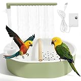 Douche pour oiseaux, perruches, baignoire, automatique, avec débit d'eau réglable, 32 x 26,5 cm, boucle d'alimentation USB avec 26 sorties d'eau pour perruches, canaris, calopsittes