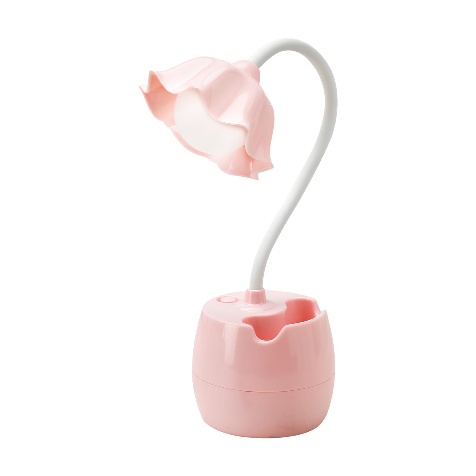 Children's LED Desk Lamps with Pen Holder, USB Table Lamp, Eye Protection Desk Lamp, Rechargeable Bedside Lamp with Flexible Arm, Desk Lamp for Student, Bedroom, Study, Reading (Pink)