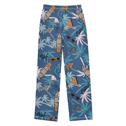 Boys' Pants Palm Leaf Surfboard Shark Long Bottoms Jogger Pants Elastic Waist Trousers with Pockets S-XL