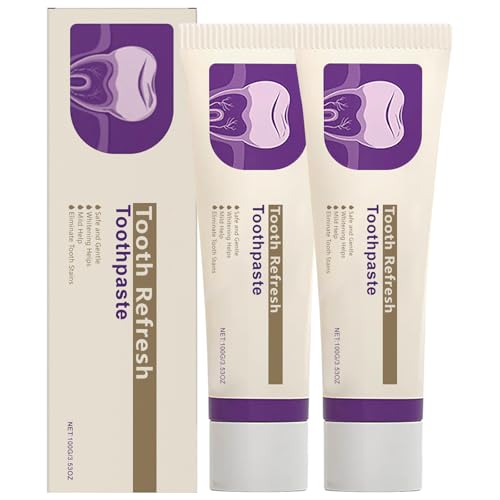 2PCS Tooth Refresh Toothpaste Fresh Breath Whitening Toothpaste Natural Oral Care & Enamel Repair Helps Remove Coffee Tea & Wine Stains Deep Cleaning Care
