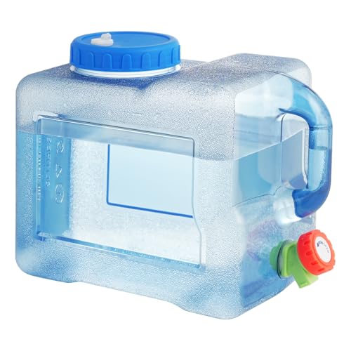 Drink Water Dispenser for Fridge - 2 Gallon Beverage Dispenser with Leak-Proof Spigot, Portable Food-grade Water Jug Container with Spout Handle for Kitchen Refrigerator Outdoor Camping Hiking, Blue