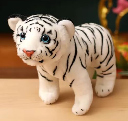 Image of Tickles Standing Siberian White Tiger Soft Stuffed Plush Animal Toy for Kids Boys & Girls Birthday Gift (Color: White Size: 35 cm)