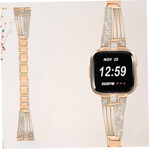 Correa de reloj inteligente de acero inoxidable Uonlytech con pedrería y eslabones de lujo 4