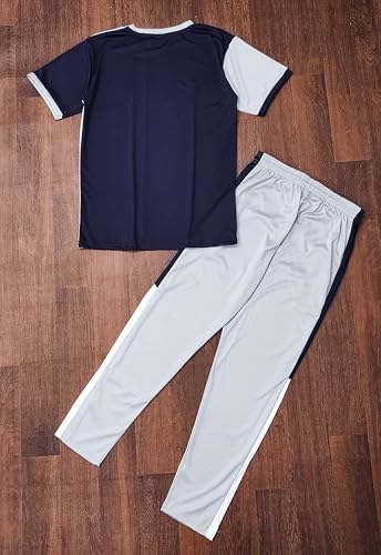Image of Cotton Blend Night Suit /Summer Suit for Men, Stylish Regular Fit Half Sleeves T-Shirt & Lower Set | Soft Cord-Set Track Suit for Boys | Ideal for Casual Outings, Gym, Workout