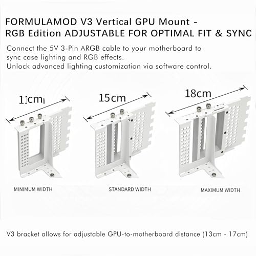 Kit soporte vertical GPU Formulamod con cable PCIe 5.0 miniatura 6