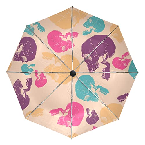 Parapluie incassable automatique crâne de sucre contre vent et pluie