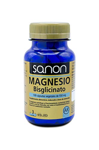 Sanon Magnesio Bisglicinato 550 Mg 100 Cápsulas Vegetales, One Size, 100 Ml