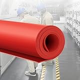 UrbanUp Garage Floor Mat Customizable Rubber Floor Mat for High Voltage Power Room, Equipment Mats Electrical Safety Tools, Garage Rubber Floor Mat Waterproof(Red,1mx1mx3mm(3'x3'x1/8