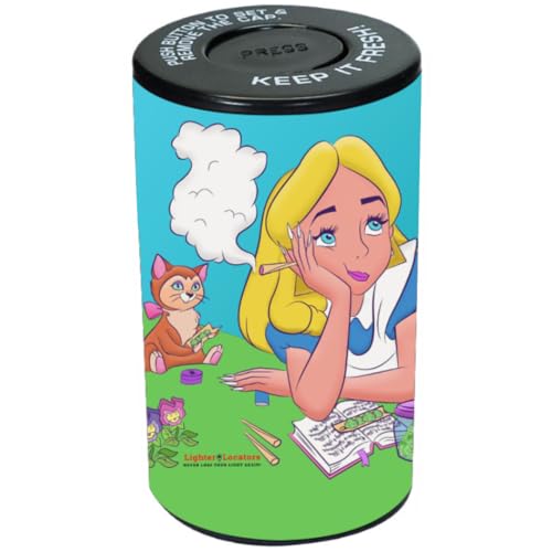 Stash Jar with custom printed Cartoon Design. Smell...