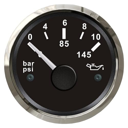 Manomètre d'huile noir de 52mm indicateur de pression 0-10Bar de jauge