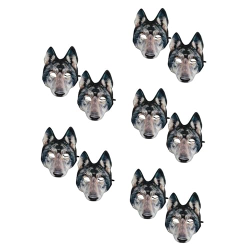 Masque loup Halloween léger en mousse EVA souple pour fête costumée