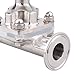 DERNORD Sanitary Diaphragm Valve Silicone Seal Stainless Steel 316L, 1.5” Tri Clamp Valve (1 inch Tube OD)