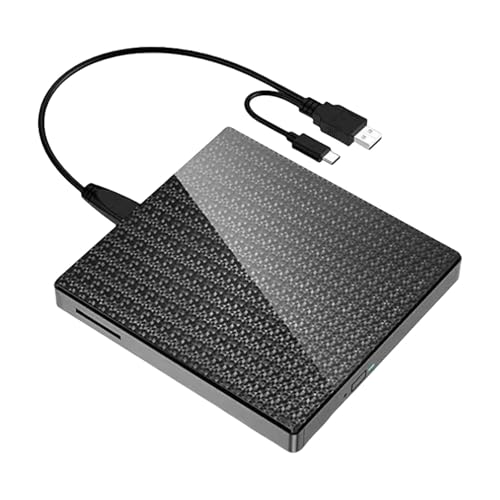 Buxuaaaa Multifunción externa, puertos USB 3.0 y transferencia de 5 Gbps, Plug & Play para portátil/escritorio con bolsa de almacenamiento, escritora portátil de DVD con lector de tarjetas SDTF