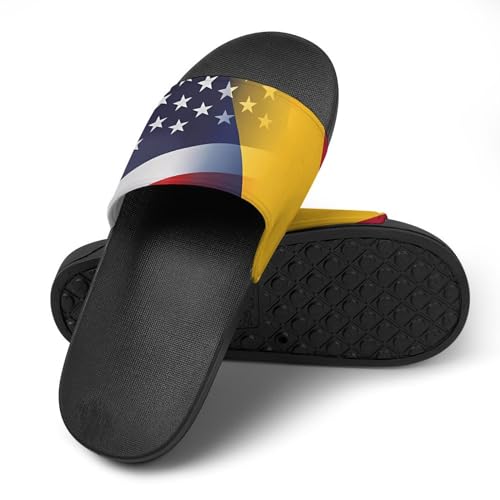Flag of Chad And U.S. FLAG House Sandals Non-Slip Bathroom Slippers Beach Summer Shoes for Men Women4