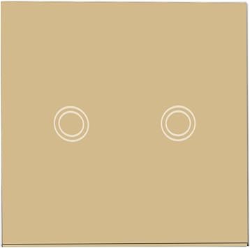 Smart Light Switches, Double Dimmer Touch Switch 2-Gang 1-Way LED Compatible White Glass Panel No Neutral Wire 110-240V(black)